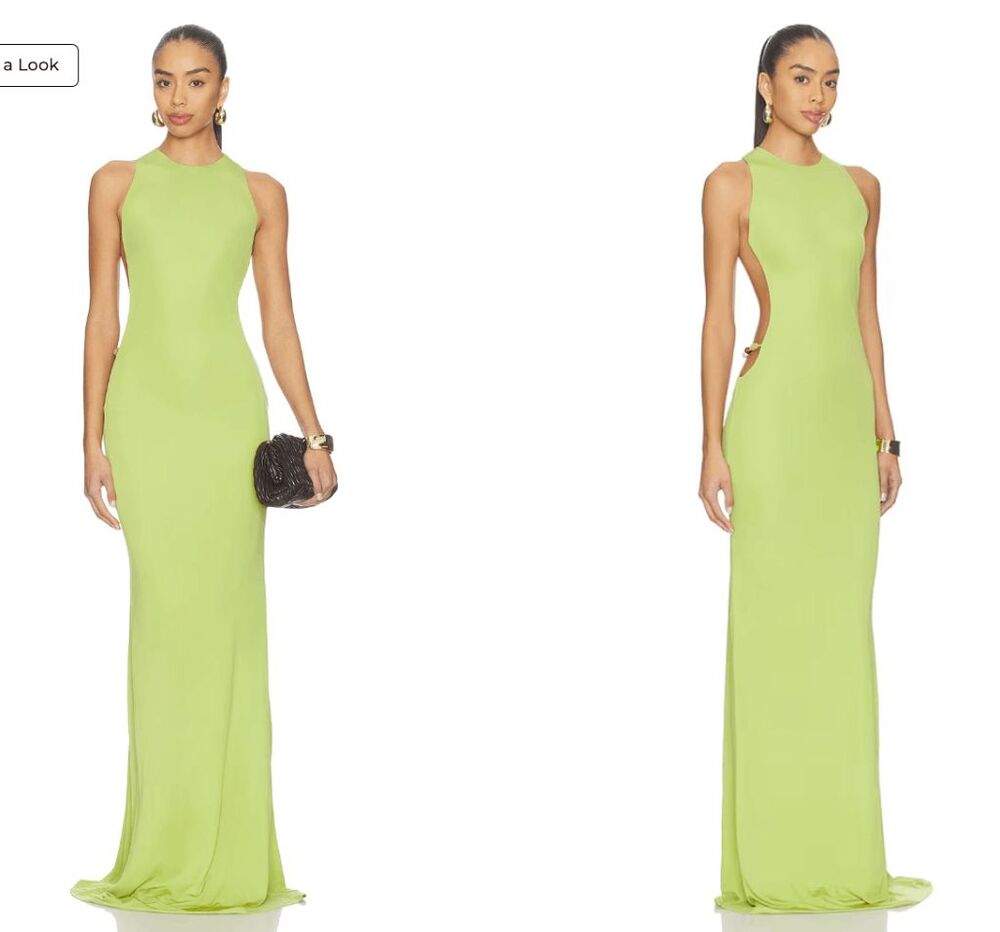 DE LA VALI Maha Maxi Dress in Green Size US6/UK10 $715
